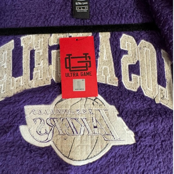 NWT Ultra Game Los Angeles Lakers full zip purple black white Sherpa.Size Large - Picture 6 of 11